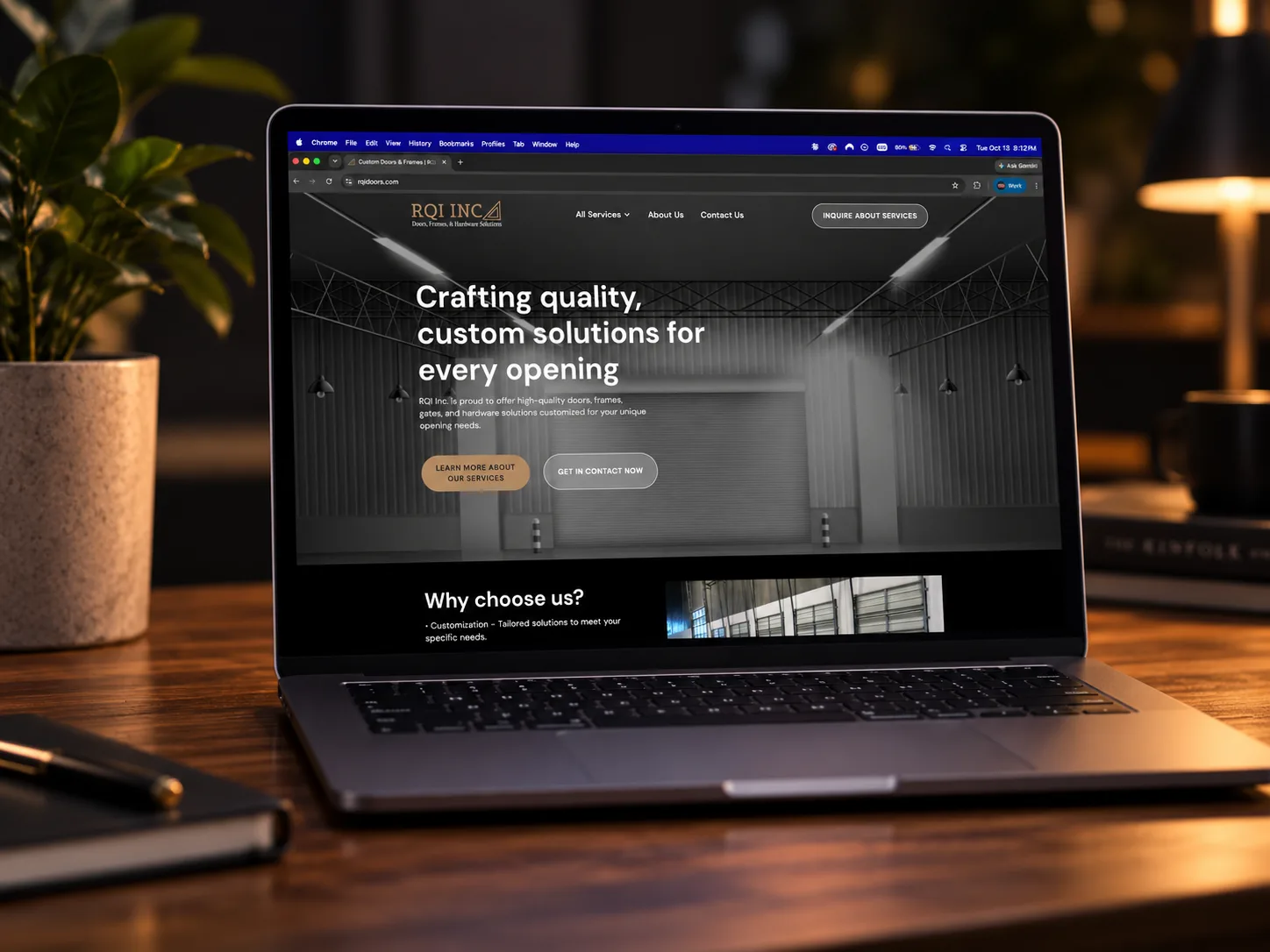 Sitio web de RQI Doors Inc., diseñado por Grafik Web Design