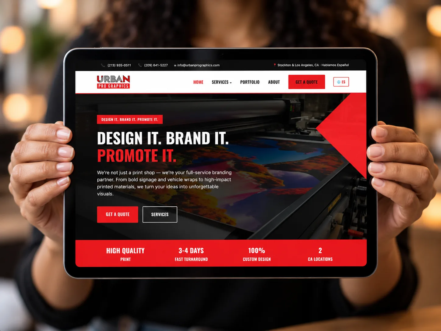 Sitio web de Urban Pro Graphics, diseñado por Grafik Web Design
